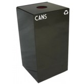 WITT GeoCube Square Recycling Receptacle w/ Round Opening - 28 gallon, Charcoal